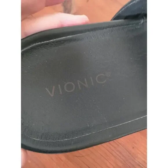 Vionic Mayla Black Puffer Strap Slide Sandals - Women's Size 11 - Picture 3 of 8